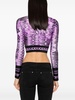 snakeskin-printed crop top