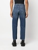 two-tone straight-leg jeans