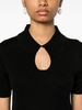 keyhole-neck ribbed polo top