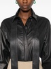 faux-leather shirt