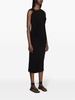 asymmetric-neck sleeveless midi dress