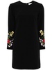 Lily floral-embroidered minidress