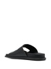 F Buckle Leather Slide Sandals