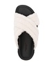 faux-shearling leather slides