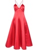 satin flared maxi dress