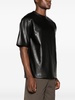 drop-shoulder faux-leather T-shirt