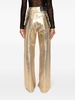 metallic coated high-rise straight-leg jeans