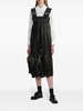 artificial leather midi dress