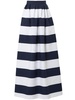 pleat-detail striped maxi skirt