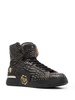 snakeskin-effect high-top sneakers