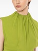 draped sleeveless top