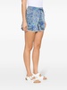 floral-print satin-finish shorts