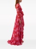 floral-print silk-georgette gown