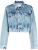 buttoned cropped denim jacket 