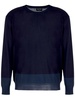 crew-neck stripe-pattern jumper