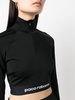 logo-underband half-zip crop top