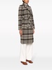 plaid-check double-breasted wool coat