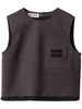 checked sleeveless wool top