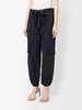 drawstring-waist tapered cotton trousers