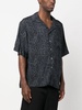 snakeskin-print logo-embroidered shirt