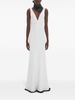 gathered-detail V-neck gown