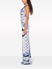 Vivara-print satin halterneck maxi dress