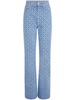 patterned straight-leg jeans