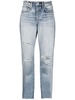 cropped-leg distressed jeans