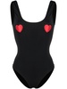 heart-appliqué swimsuit