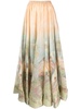 Luminosity painterly-print maxi skirt