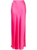 high-waisted satin maxi skirt