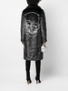 skull-print faux-fur coat