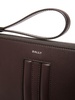 panel-detail leather clutch bag