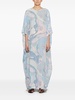 Orchidee-print silk kaftan 