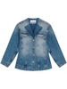 raw-cut denim blazer