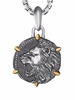 18kt yellow gold and sterling silver Leo amulet