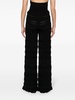 pointelle-knit straight-leg trousers