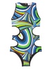 wave-print cut-out detailing swimsuit 