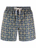 geometric-pattern swim shorts