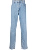 mid-rise straight-leg jeans