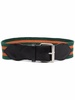 striped buckled belt