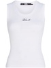 logo-embroidered ribbed tank top