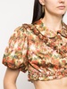 floral-print cropped blouse