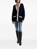 two-tone V-neck wool cardigan