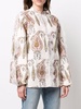 paisley-print puff-sleeve blouse