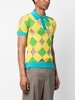 geometric-pattern knitted polo shirt