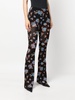 floral-print flared leggings