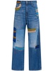 patchwork straight-leg jeans