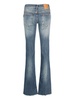 bleach-effect button-up flared jeans