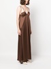 U-neck satin maxi dress